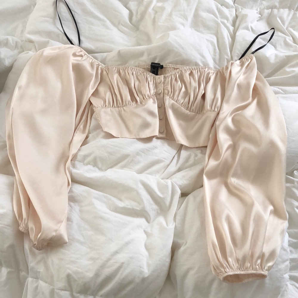 Cream Satin Blouse